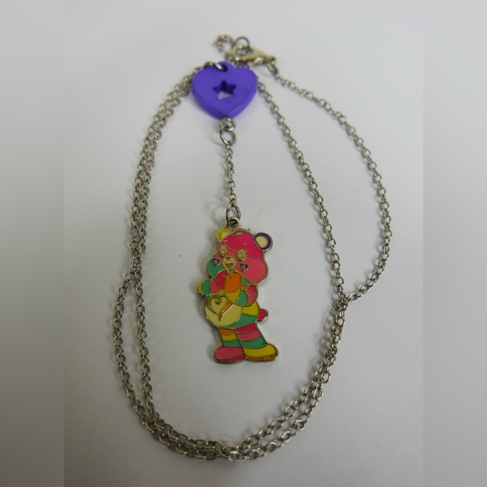 Care Bears Unlock the Magic Togetherness Bear Necklace Pendant Silver Tone Chain